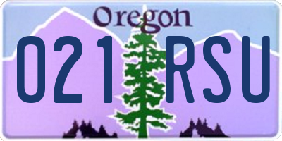 OR license plate 021RSU
