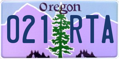 OR license plate 021RTA
