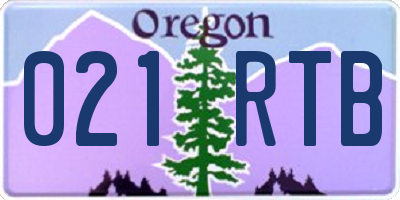 OR license plate 021RTB