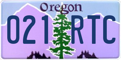OR license plate 021RTC