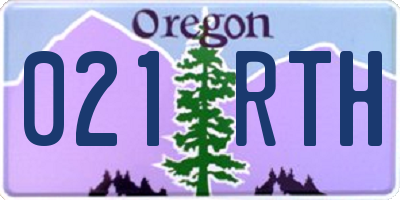 OR license plate 021RTH