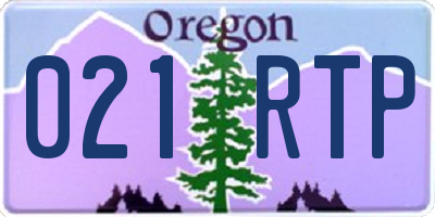 OR license plate 021RTP