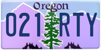 OR license plate 021RTY