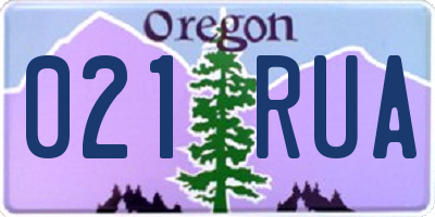 OR license plate 021RUA
