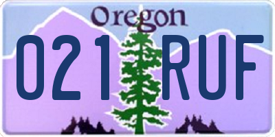 OR license plate 021RUF