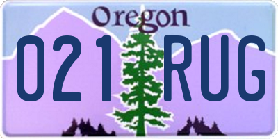OR license plate 021RUG