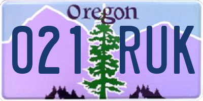 OR license plate 021RUK