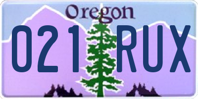 OR license plate 021RUX