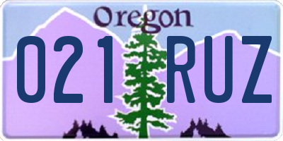 OR license plate 021RUZ