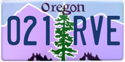 OR license plate 021RVE