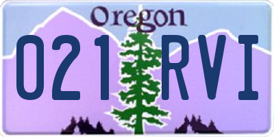 OR license plate 021RVI