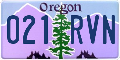 OR license plate 021RVN