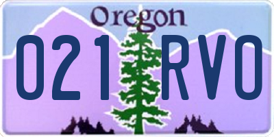 OR license plate 021RVO