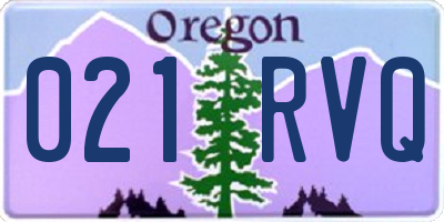 OR license plate 021RVQ