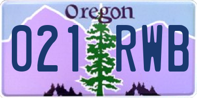 OR license plate 021RWB