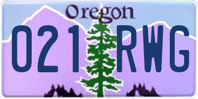 OR license plate 021RWG