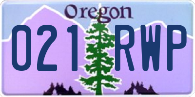 OR license plate 021RWP