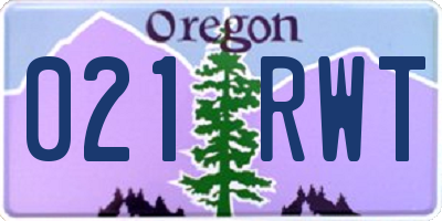 OR license plate 021RWT