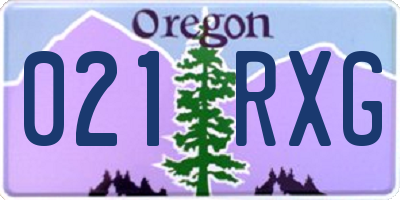 OR license plate 021RXG