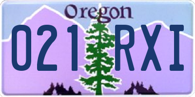 OR license plate 021RXI