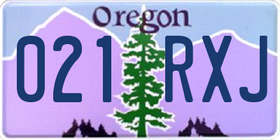 OR license plate 021RXJ