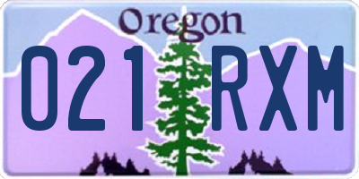 OR license plate 021RXM