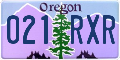 OR license plate 021RXR