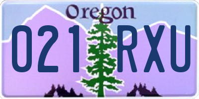 OR license plate 021RXU