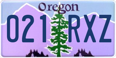 OR license plate 021RXZ