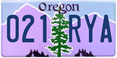 OR license plate 021RYA