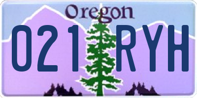 OR license plate 021RYH