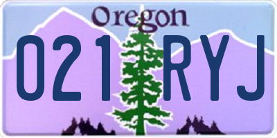OR license plate 021RYJ