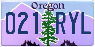OR license plate 021RYL