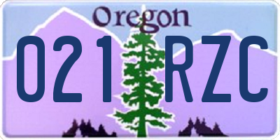OR license plate 021RZC