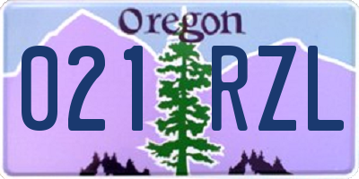 OR license plate 021RZL