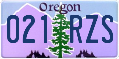 OR license plate 021RZS