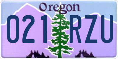 OR license plate 021RZU