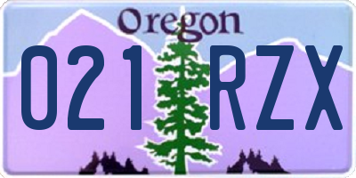 OR license plate 021RZX