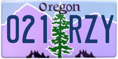 OR license plate 021RZY