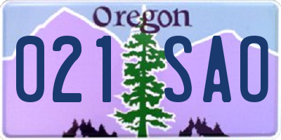 OR license plate 021SAO