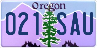OR license plate 021SAU