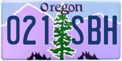 OR license plate 021SBH