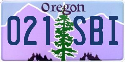 OR license plate 021SBI