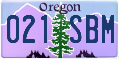 OR license plate 021SBM