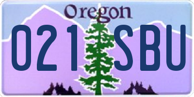 OR license plate 021SBU