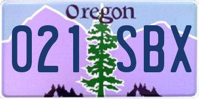 OR license plate 021SBX