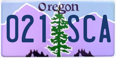 OR license plate 021SCA