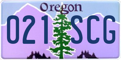 OR license plate 021SCG