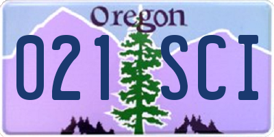 OR license plate 021SCI