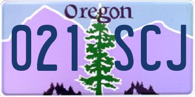 OR license plate 021SCJ